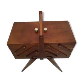 Worker sewing feet compass