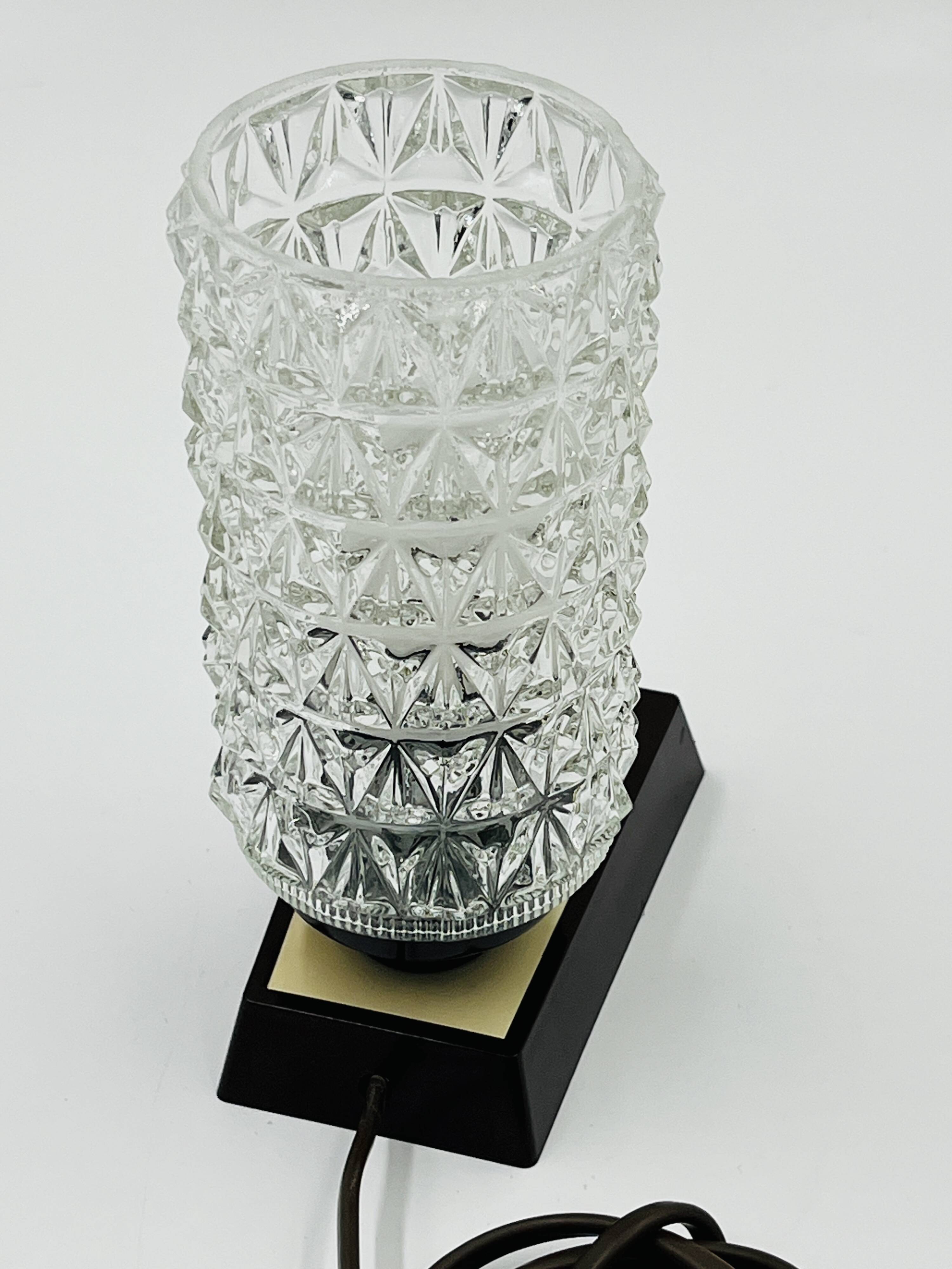 Massive bedside lamp in cut glass