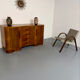 Antique walnut sideboard in Art Deco style from the 1930s.