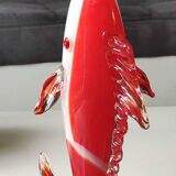 Soliflore Vase/Swordfish Fish Figurine in Murano Italy blown art glass. High 29 cm