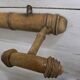 Bamboo wooden coat rack with 4 hooks, 1950s.