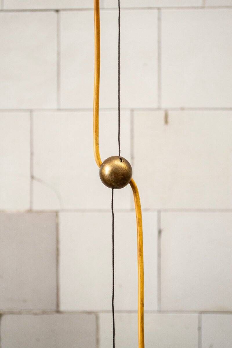 Suspended lamp model 1238 in aluminium and glass by Stilnovo, Italy, 1960s.