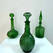 Italian carafe Empoli from the 1960s - Glass with diamond points.
