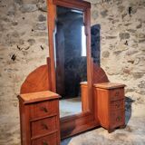 Art Deco mahogany dressing table with bevelled tilting mirror, France, 1920s–1930s.