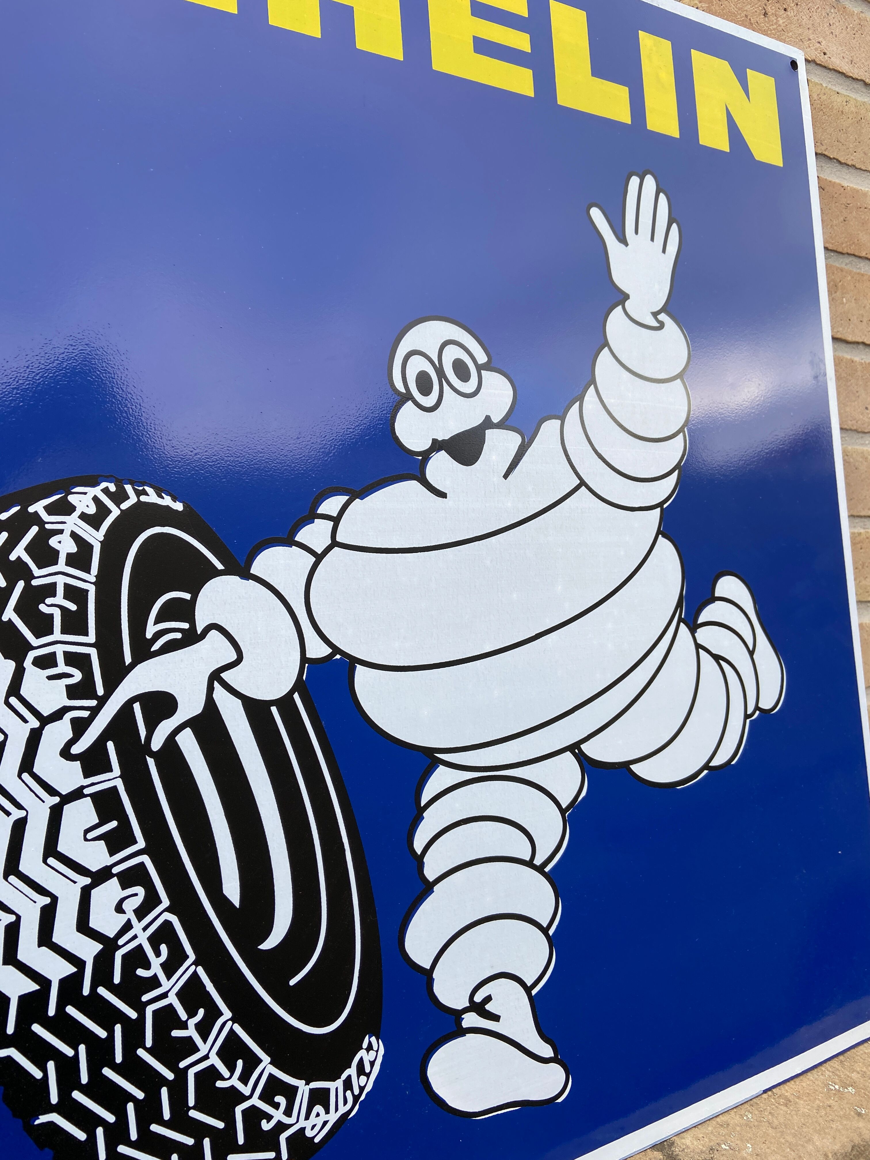 Advertising plate painted metal not enamelled Michelin tyres tires