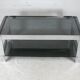 Coffee table steel and smoked glass, France, circa 1970