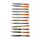 Set of 12 vintage horn knives 70s