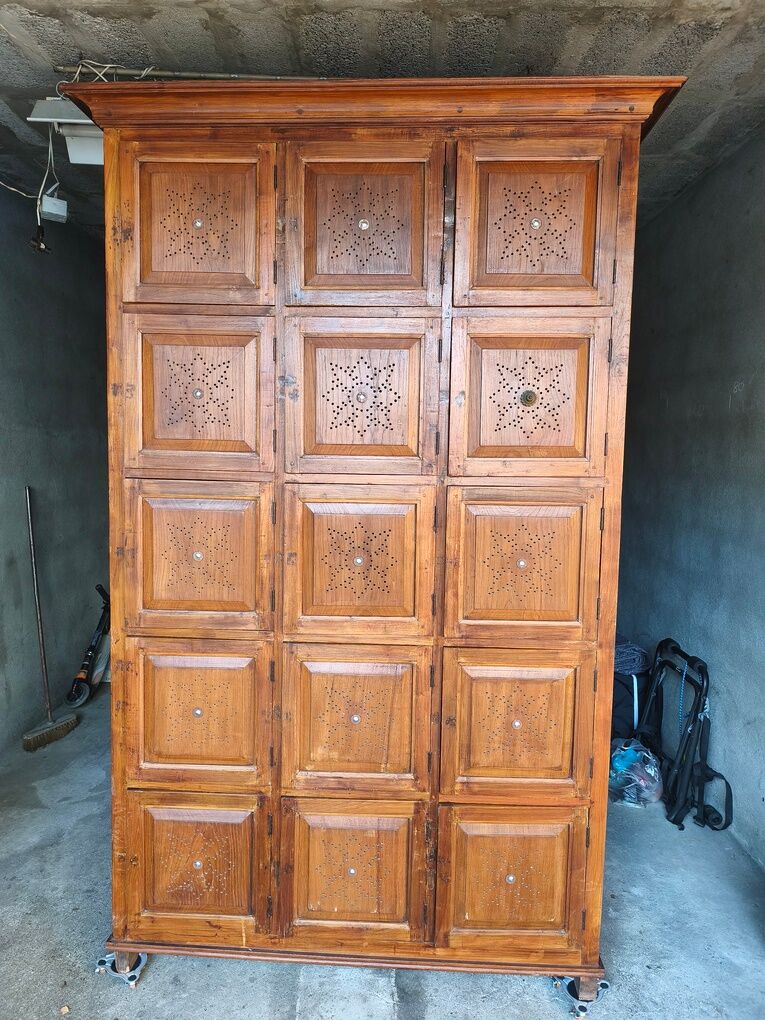 Indian teak wardrobe with 15 doors
