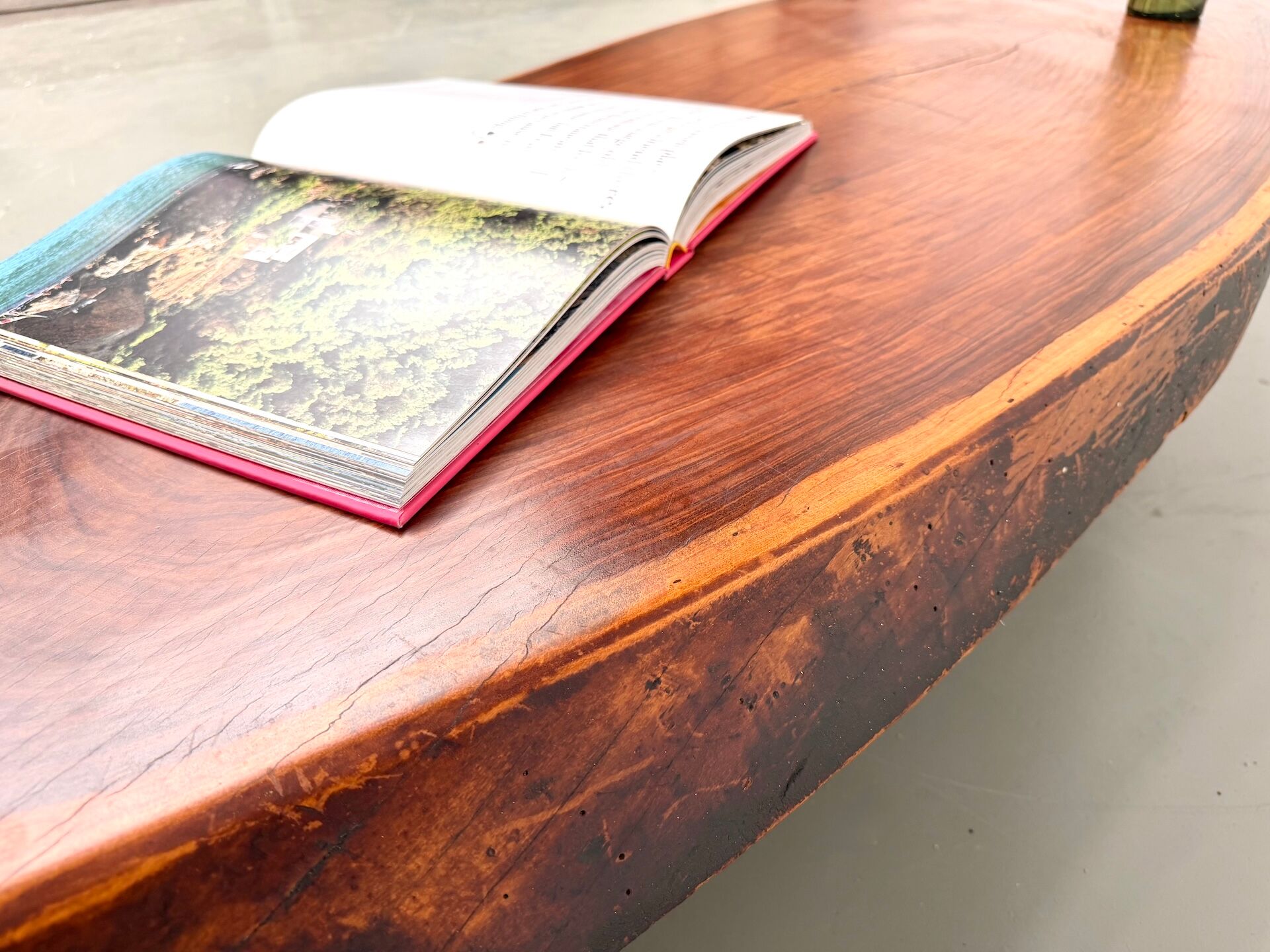 Organic Coffee Table "Slab" in Solid Exotic Wood