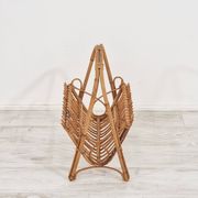 Beautiful 1960s rattan and bamboo magazine rack