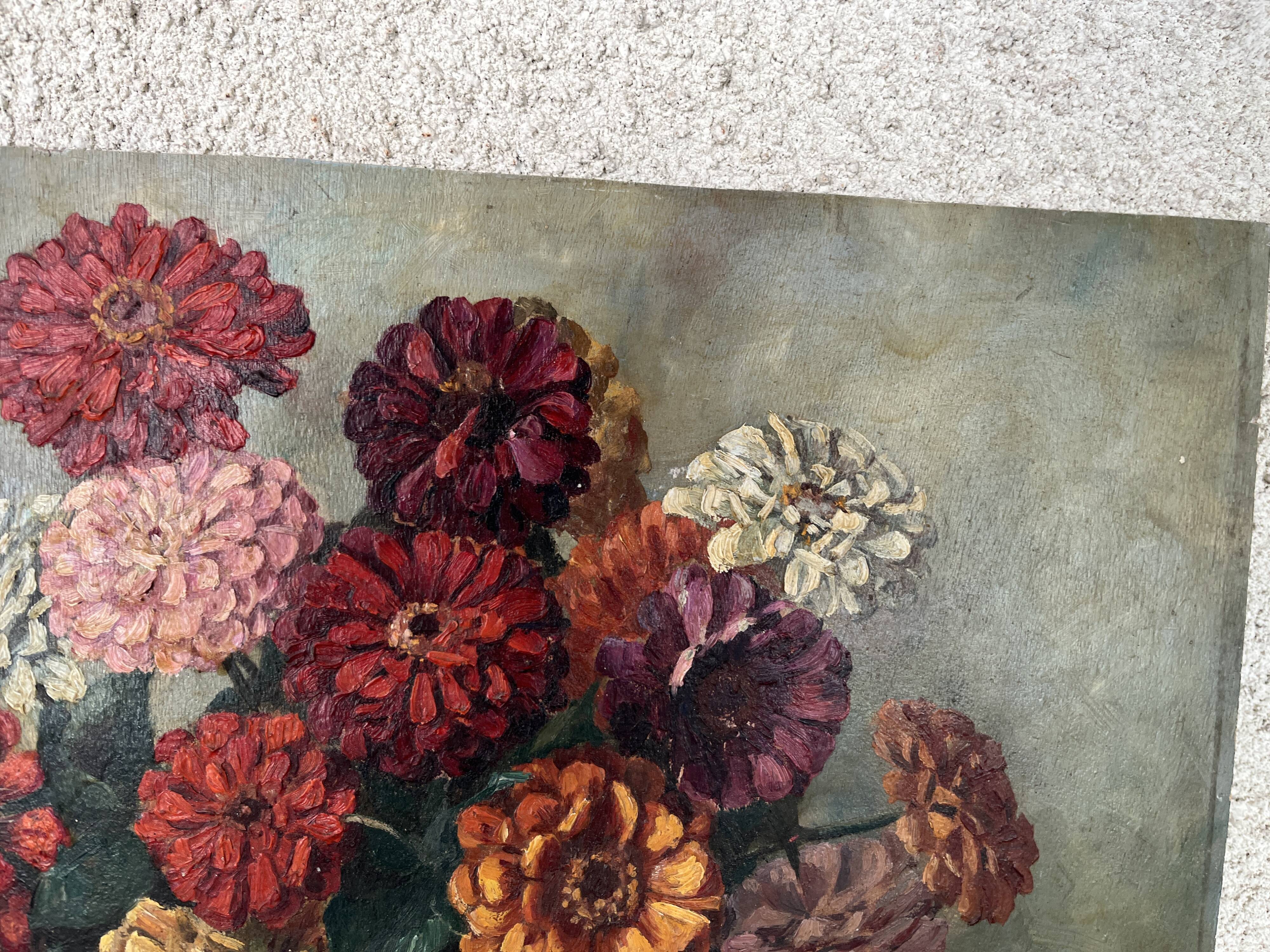 Still Life painting on panel signed 50 x 39