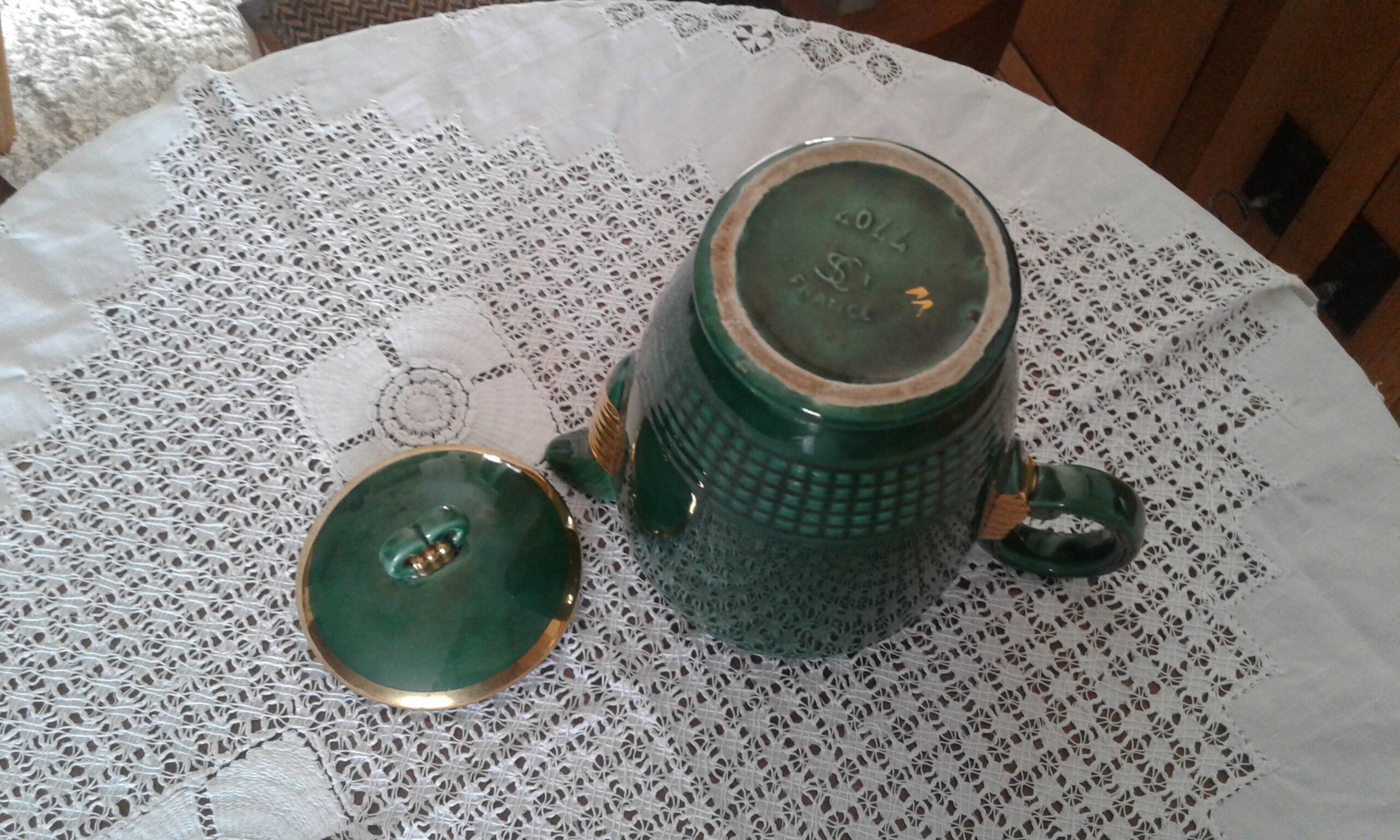 Coffee service, Saint Clement ceramics, Blanche Letalle, circa 50