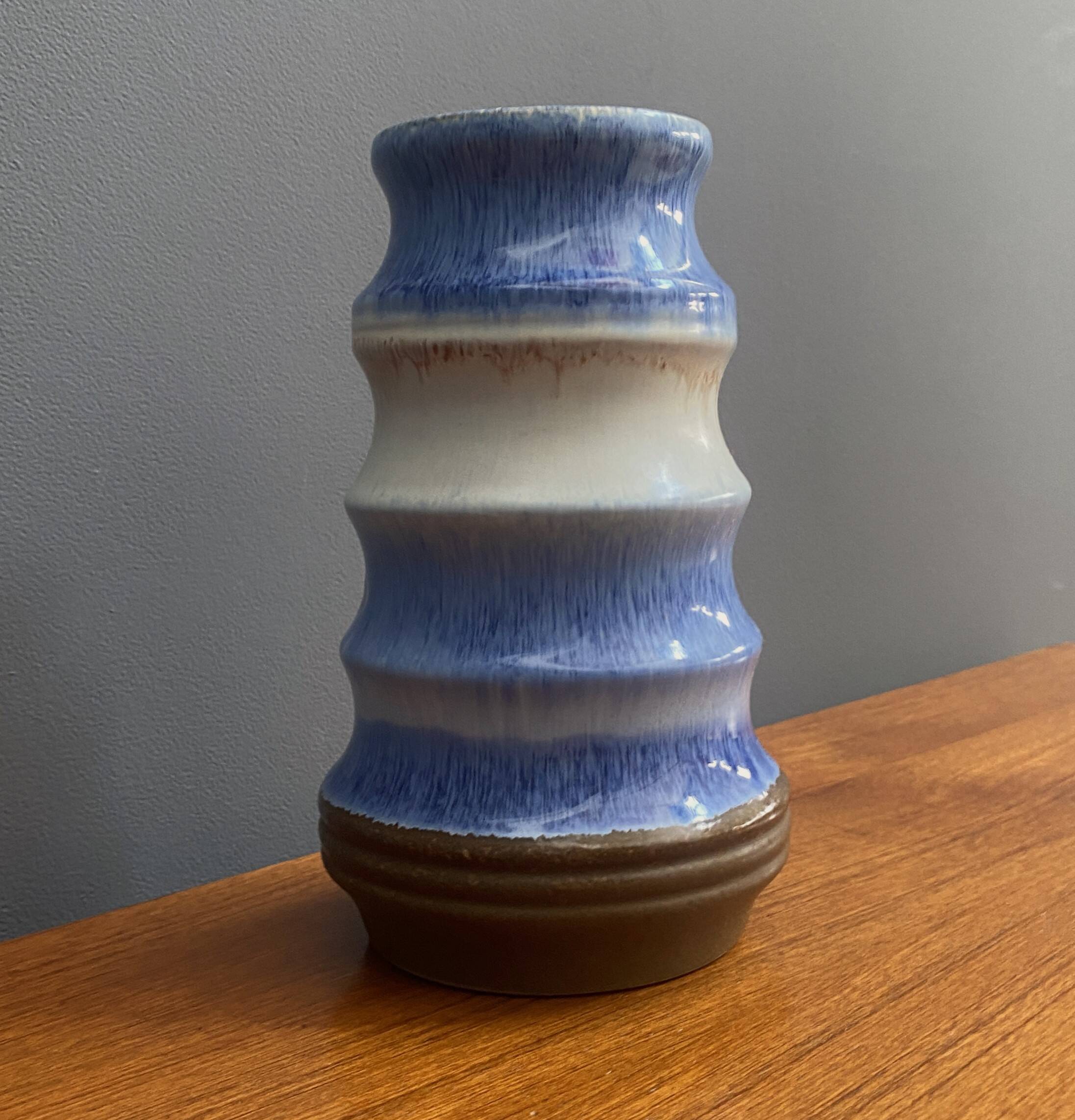 Blue vase by Strehla model 1408 Eastern Germany 1960s