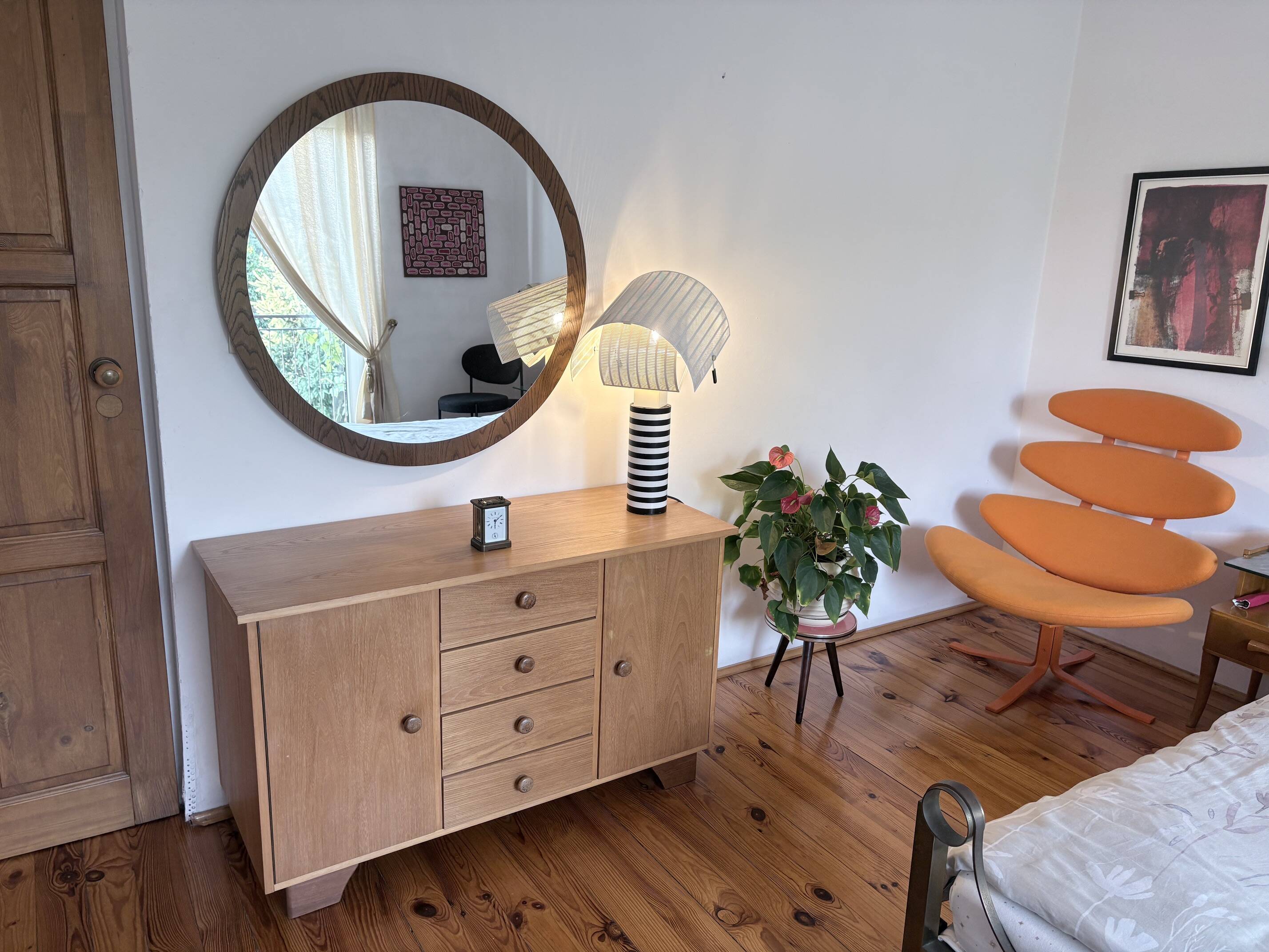 Miroir scandinave XL, 94 cm, années 1960