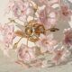 Lustre vintage Murano fleurs roses, années 1970