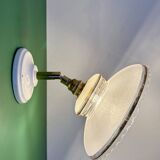 Vintage wall lamp with white and gold granite glass shade