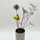 Roll vase / built-in flower stick – brushed aluminum, 1970s