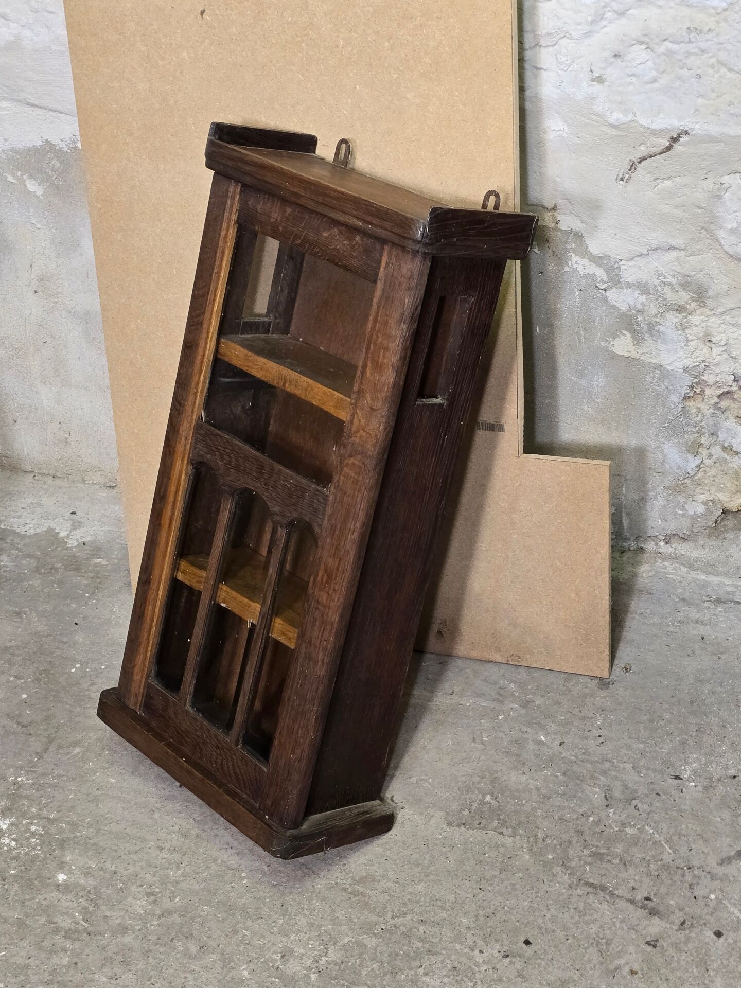 Vitrine en bois et verre biseauté 1920