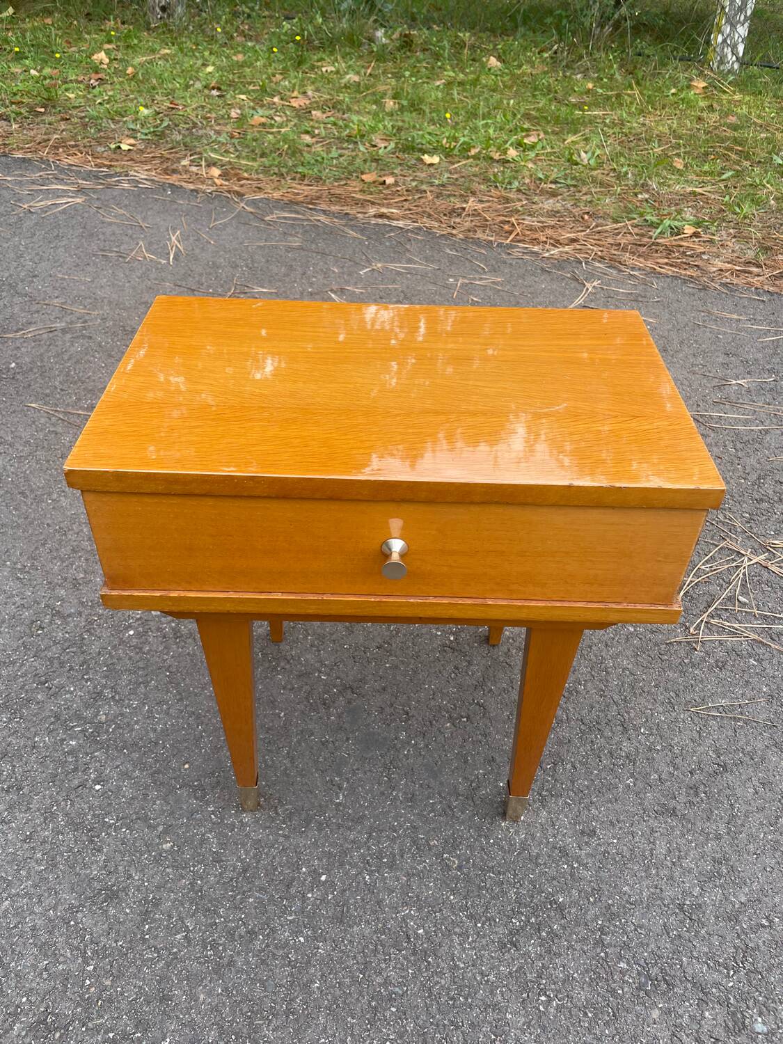 Bedside table with compass feet, 1960s