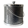 Large modernist chrome metal ice bucket with textured decoration, 1970s design.