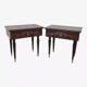 Pair of varnished wood bedside tables with gilding - vintage