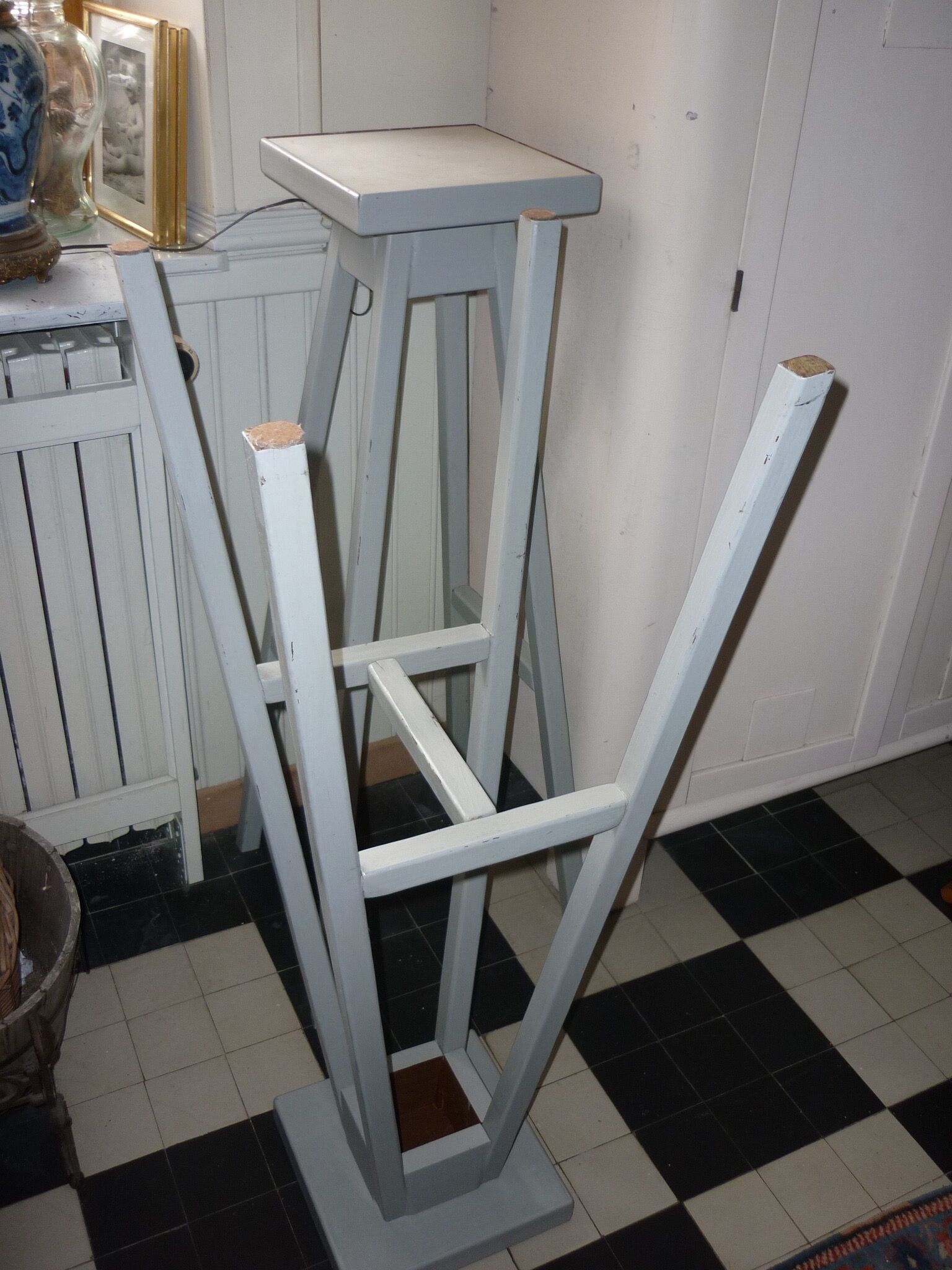 Pair of grey wooden side tables