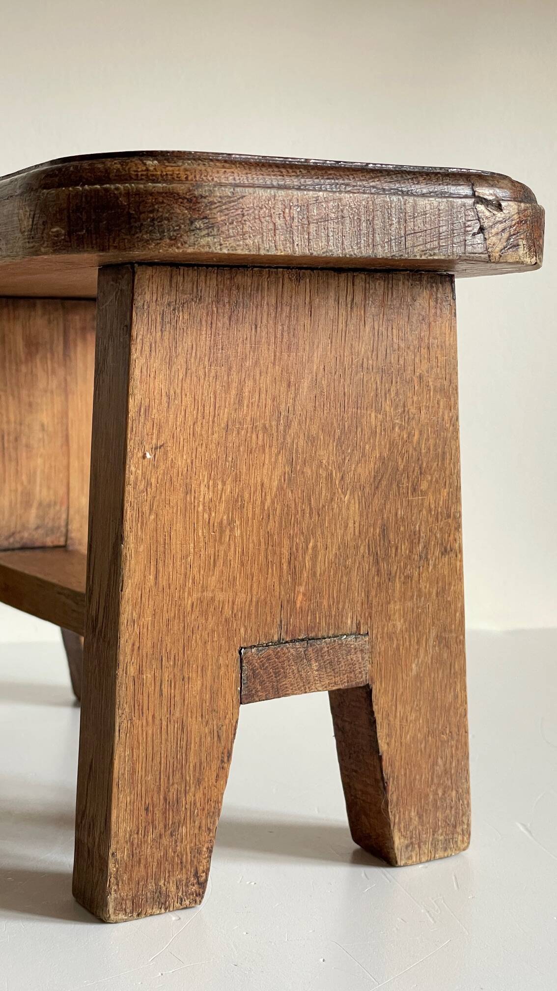 Vintage solid oak stool