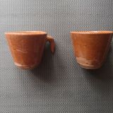 Duo of glazed potter's cups
