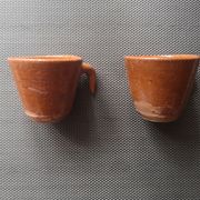 Duo of glazed potter's cups