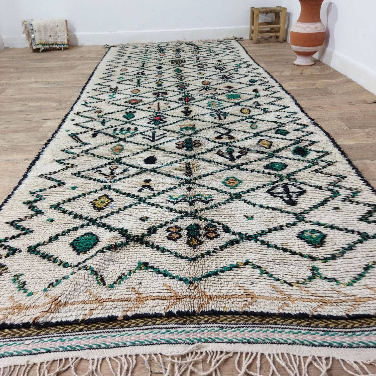 Vintage Berber abstract rug 375 X 132 CM