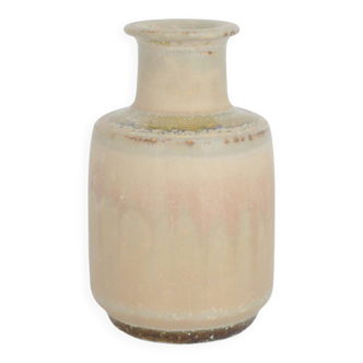Small Mid-Century Scandinavian Modern Collectible Sand Stoneware Vase by Gunnar Borg for Höganäs