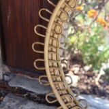 Round rattan mirror attributed to Franco Albini 1950