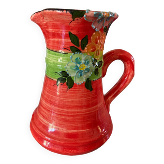 Red ceramic pitcher decanter