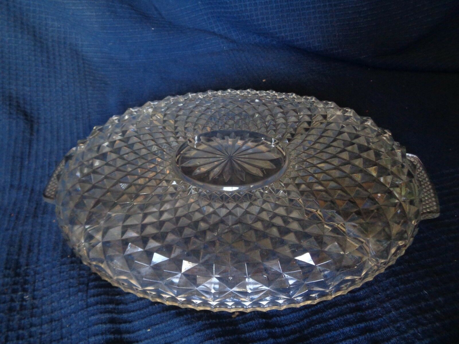 Crystal glass dish with aperitif cake vintage biscuit