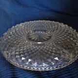 Plat en verre cristal à apéritif gateau biscuit vintage