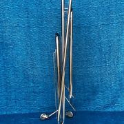 Vintage folding server 1970 with 2 smoked glass trays