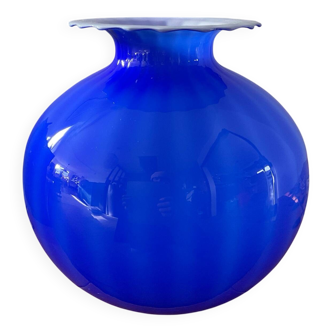 Large Murano glass spherical vase in two-tone glass paste