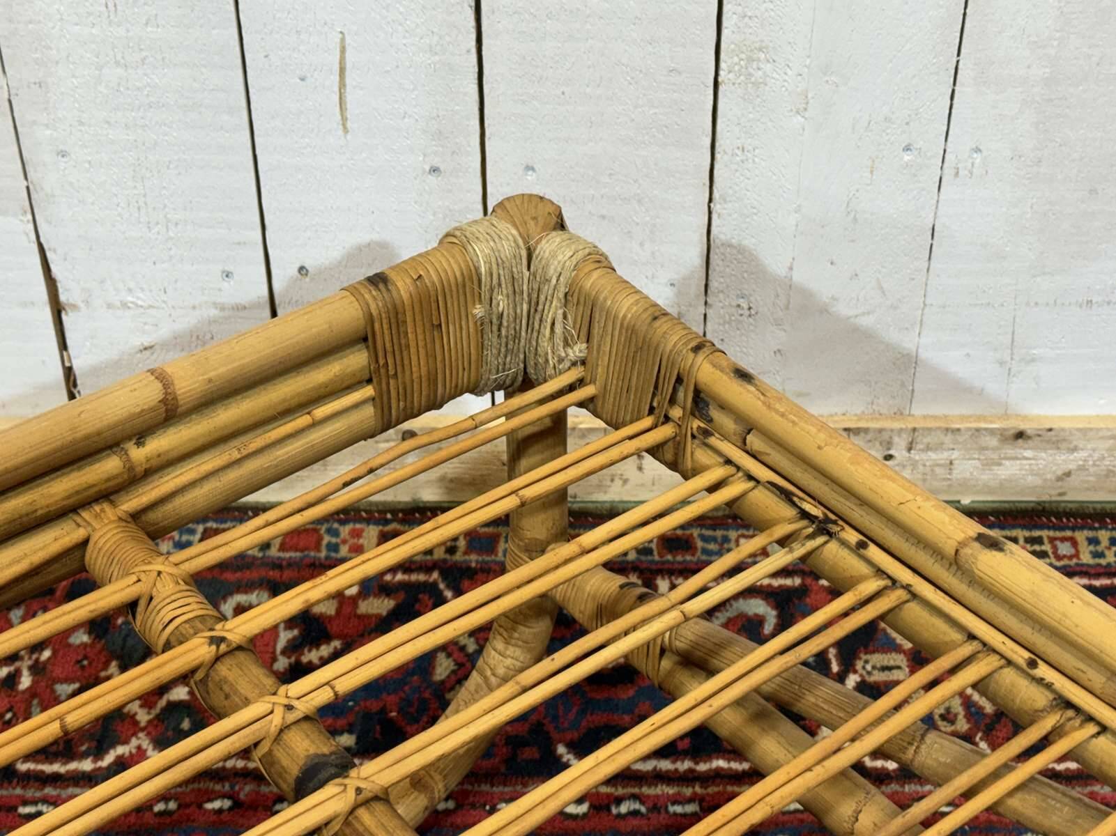 1960s rattan and bamboo daybed