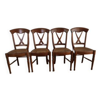 Set of 4 Louis Philippe cherry chand chairs