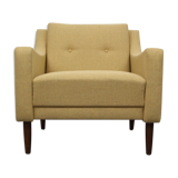 1960s polstery armchair in yellow, restored