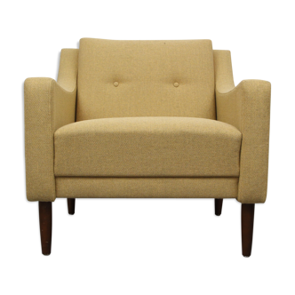 1960s polstery armchair in yellow, restored
