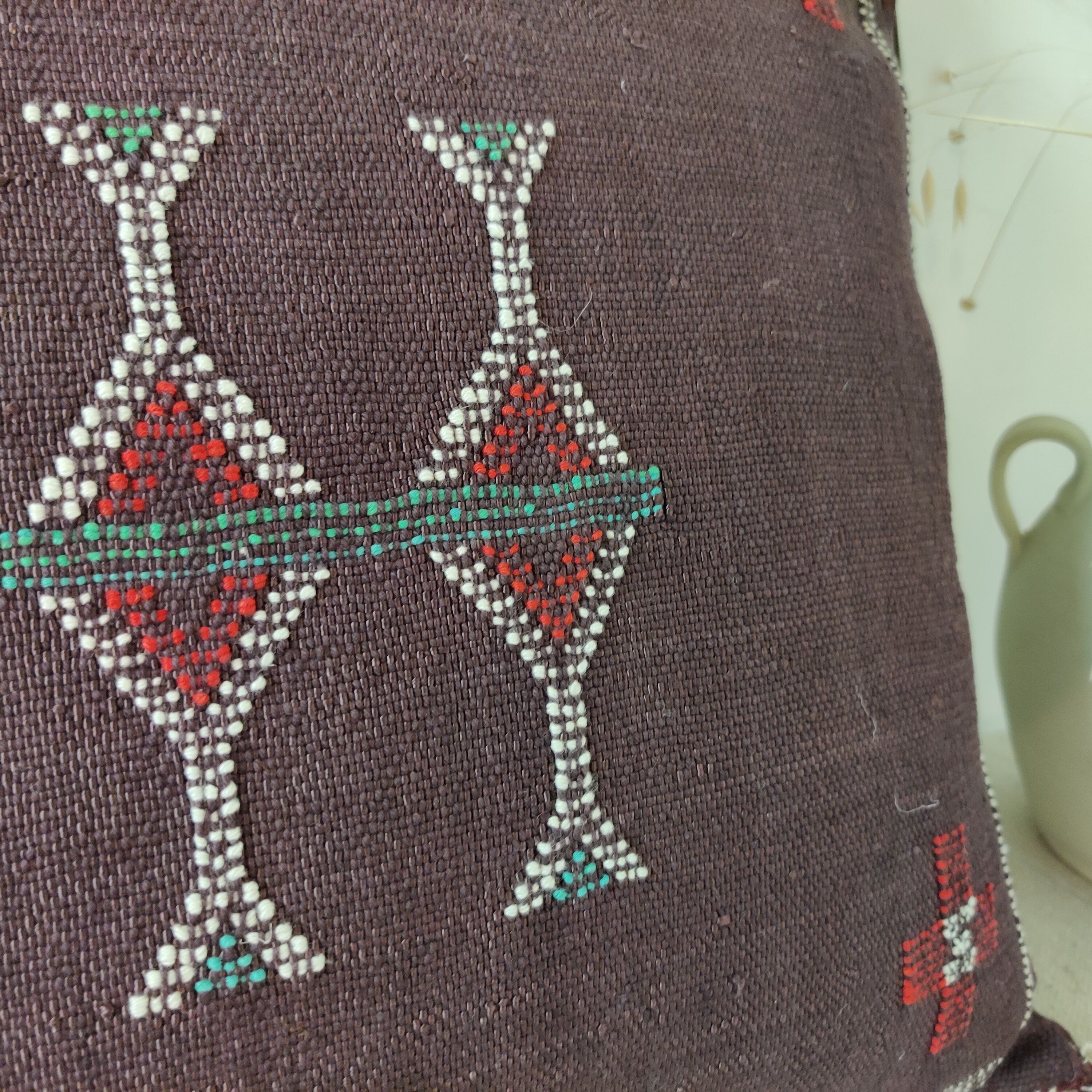 Moroccan Sabra Cushion in Cactus Silk  50x45cm
