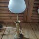 Lamp candlestick brass Tulip frosted glass bluish dp 1222101
