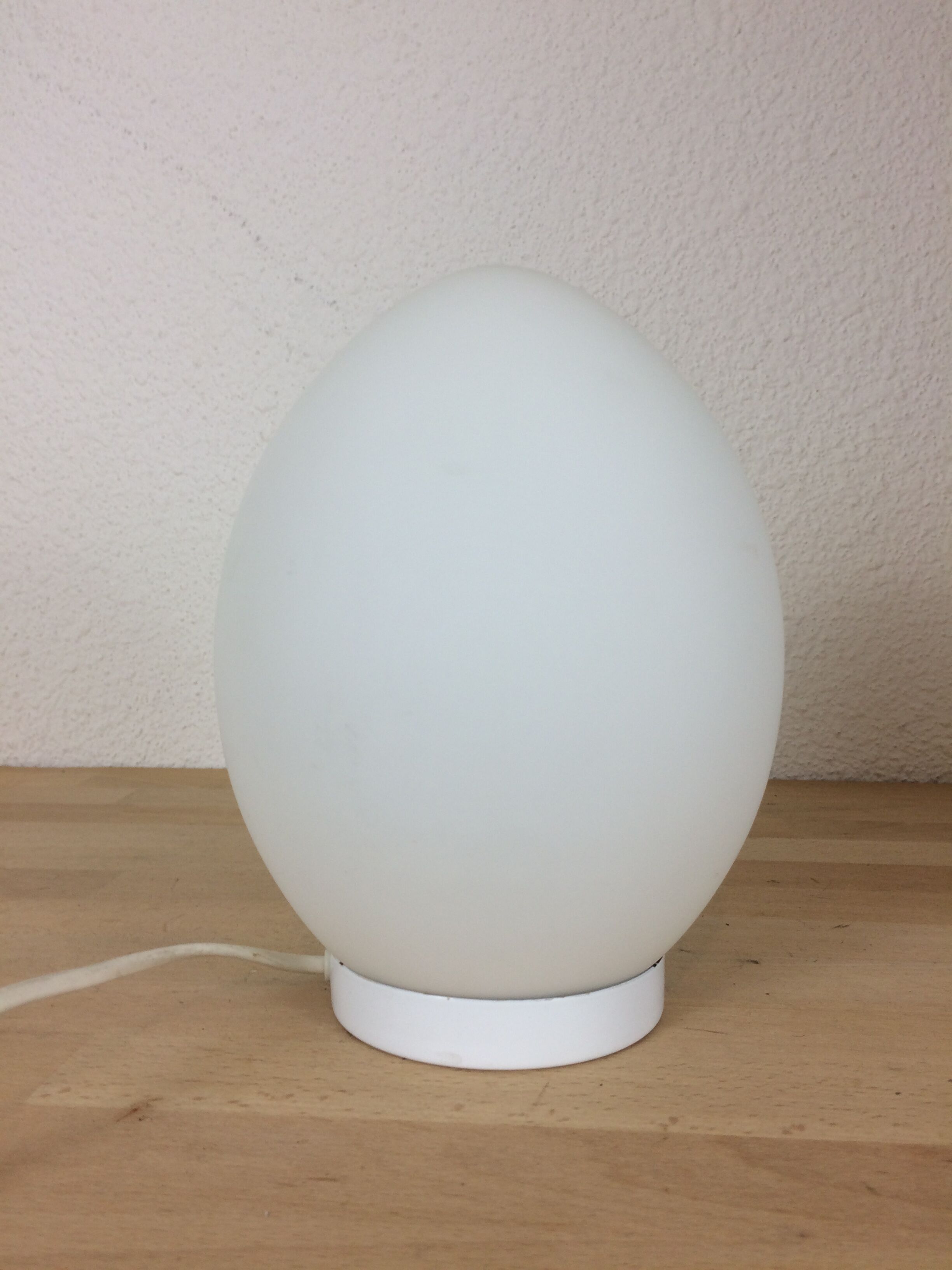 White Domec egg lamp, Vianne glass, 70s
