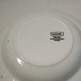 Set of 3 mismatched hollow plates Digoin - Sarreguemines patterns red/burgundy