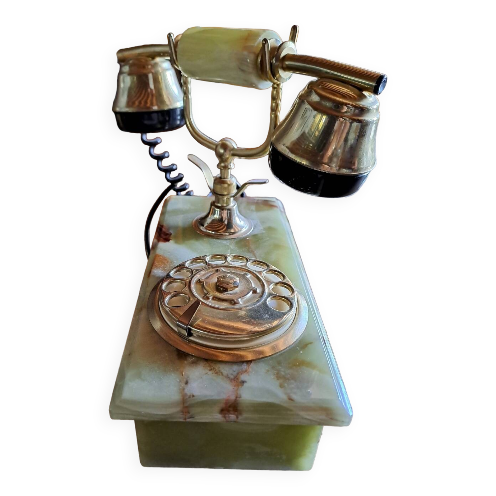 Onyx and brass telephone
