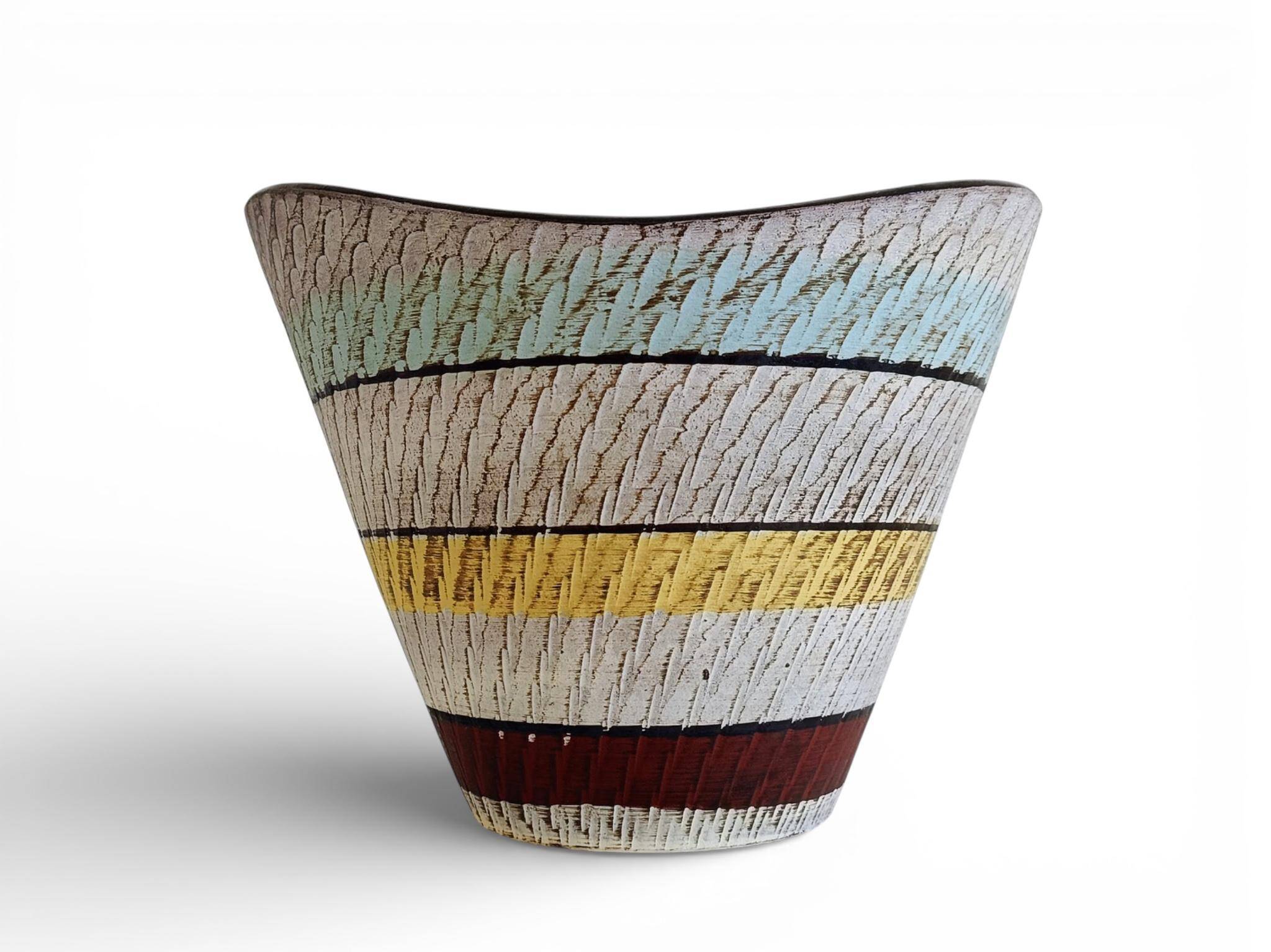 Dümler & Breiden Ceramic Bowl, Sgraffito Décor, West Germany, 1950s