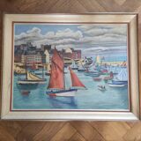 Tableau acrylique sur toile bateaux