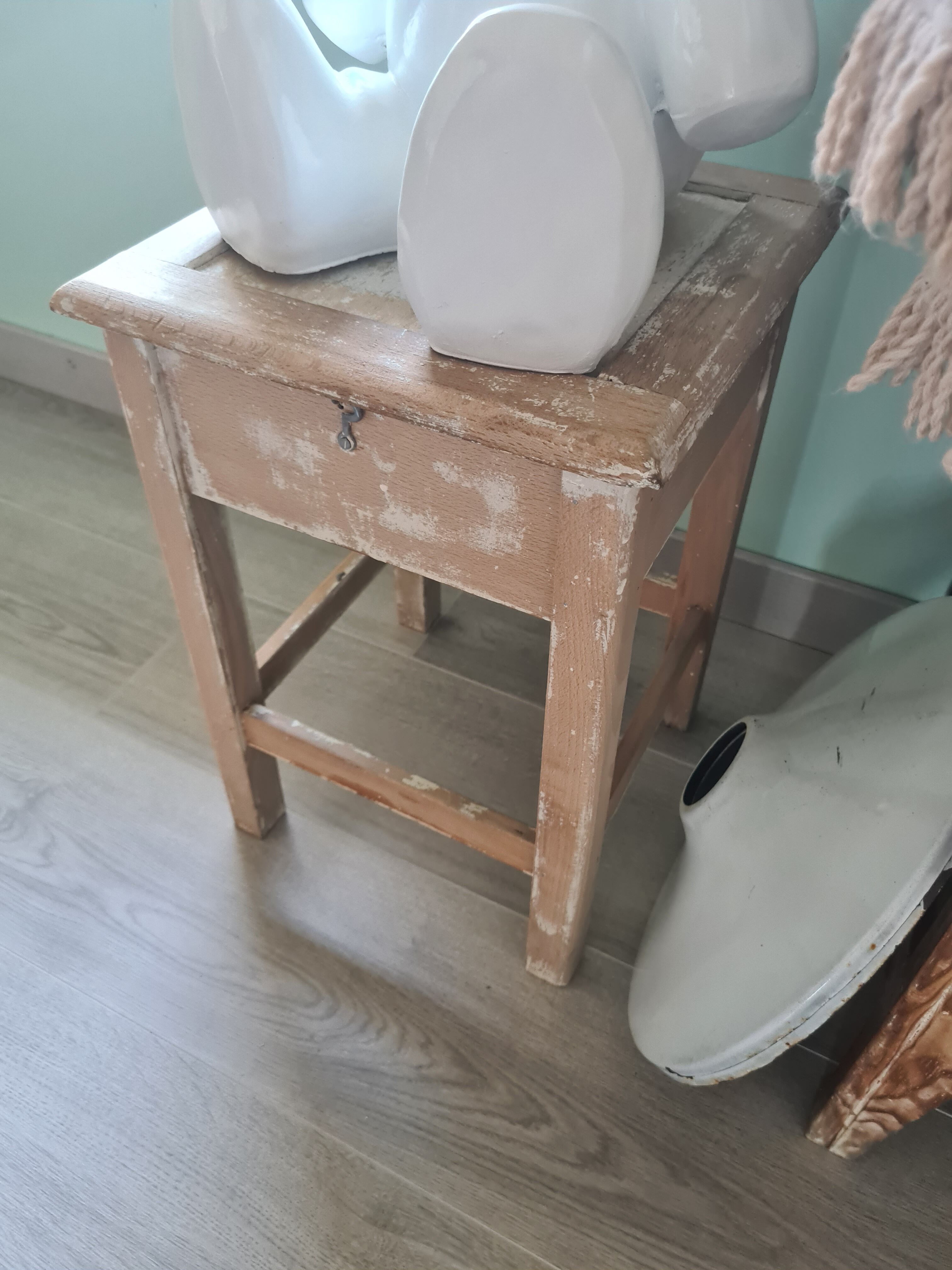Vintage chest stool shabby chic style