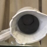 Pitcher has beautiful model beyerle niderviller black earth enamelled with white